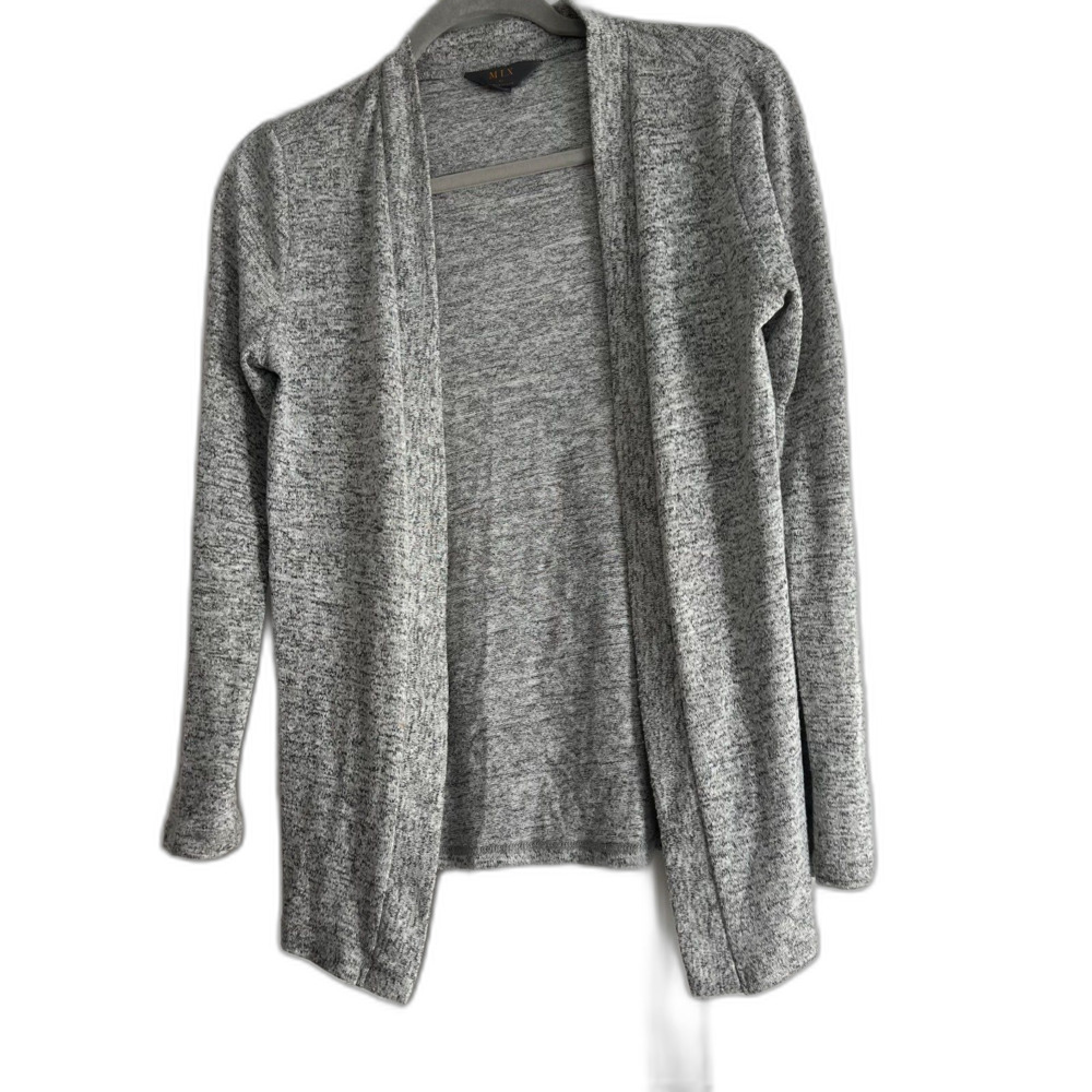 MIX 41Hawthorne open front lightweight light marled gray cardigan  sz S